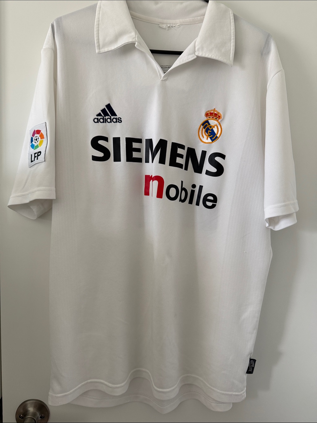 Adidas Real Madrid White Short-Sleeve Jersey With Siemens Mobile Logo